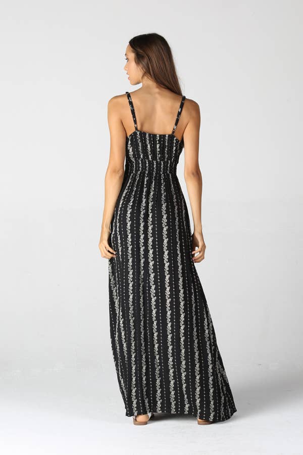 MAXI CREPE STRIPE BLACK