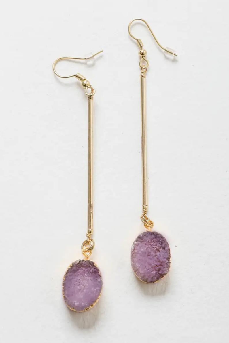 CRYSTAL GEMSTONE DROP STATEMENT EARRING