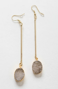 CRYSTAL GEMSTONE DROP STATEMENT EARRING