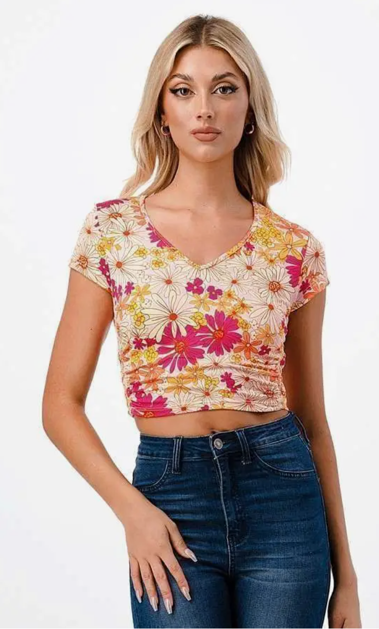 SIDE RUCHING CROP TOP