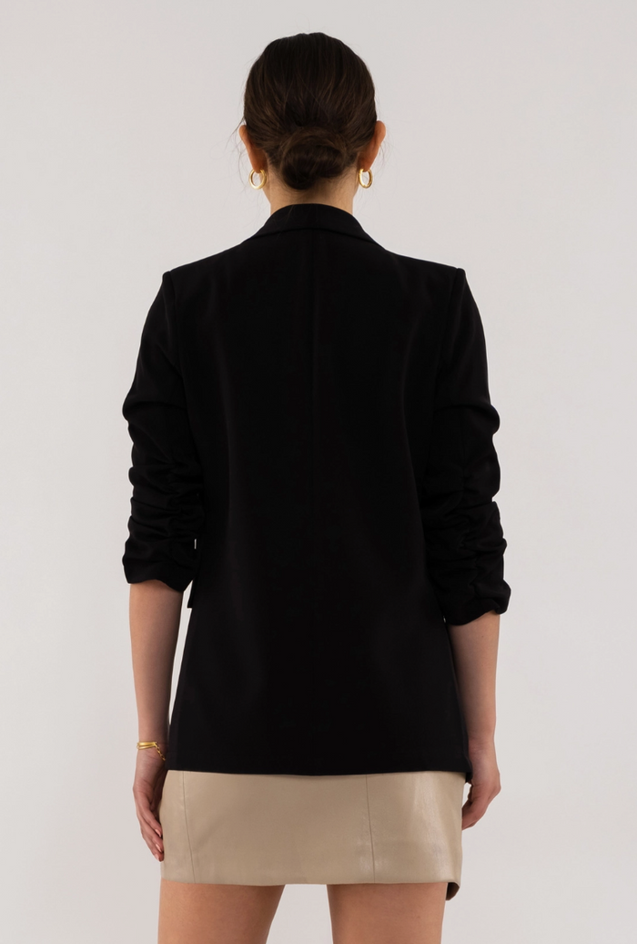 Ruched Sleeve Blazer