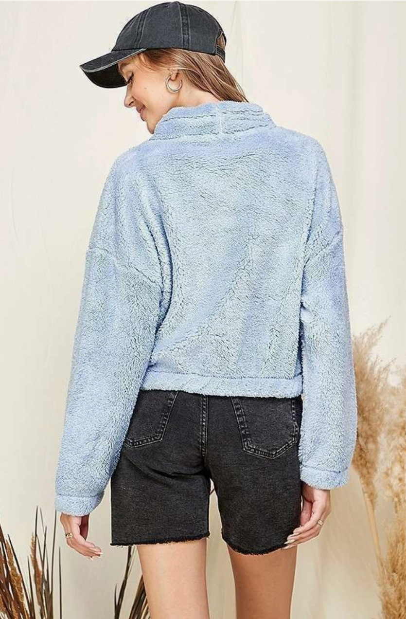 SHERPA FLEECE FUNNEL NECK TOP