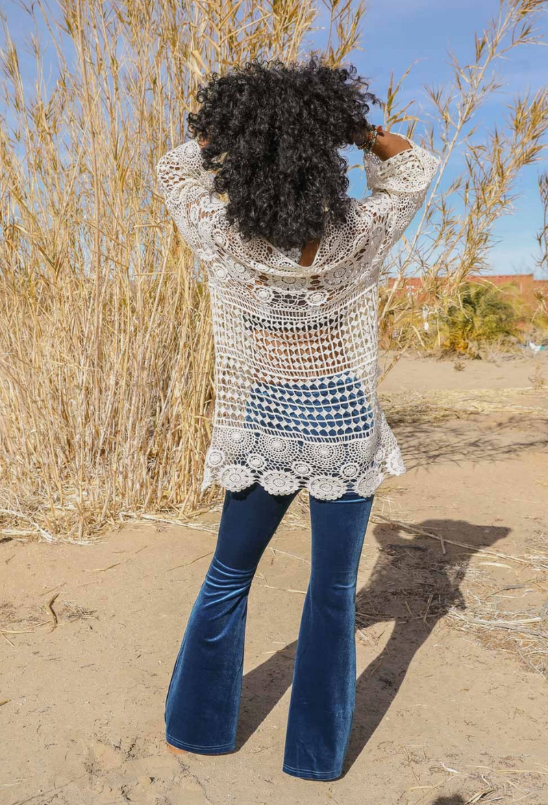 Lace-Up Crochet Tunic